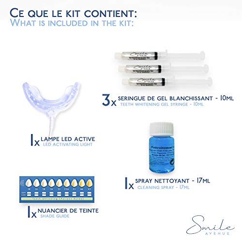 Kit de Blanqueamiento Dental | Blanqueador Dientes Gel | Tratamiento Profesional Para Blanquear | Hecho en EEUU | Smile Avenue