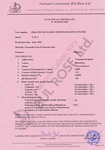 Kitama - Agua de rosas orgánicas 1000ml de hidrolato de rosas naturales de cultivo orgánico controlado, vegano y sin animales