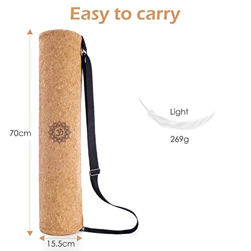 konjac Bolsa de Esterilla Yoga con Bosillo, Funda de esterilla yoga , Correa ajustable, Material 100% natural, Yoga Mat Bag