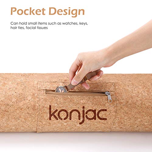 konjac Bolsa de Esterilla Yoga con Bosillo, Funda de esterilla yoga , Correa ajustable, Material 100% natural, Yoga Mat Bag