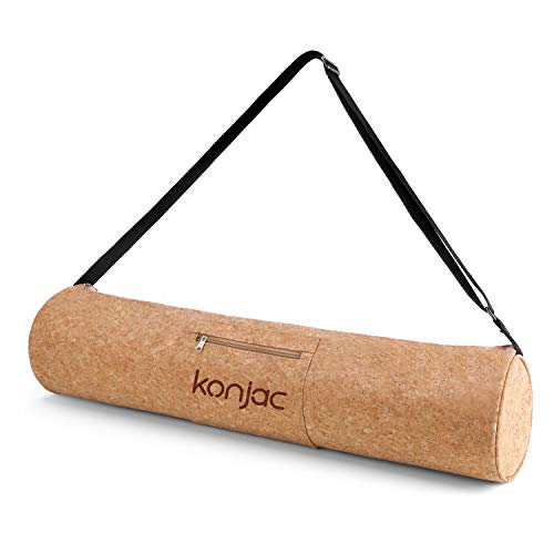 konjac Bolsa de Esterilla Yoga con Bosillo, Funda de esterilla yoga , Correa ajustable, Material 100% natural, Yoga Mat Bag