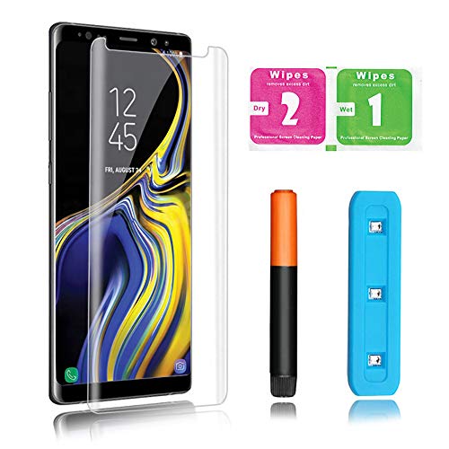 KSTORE365 Cristal Templado Samsung Note 9, Protector de Pantalla Samsung Galaxy Note 9 Vidrio Templado con [Kit UV] [3D Curvo] para Samsung Galaxy Note 9