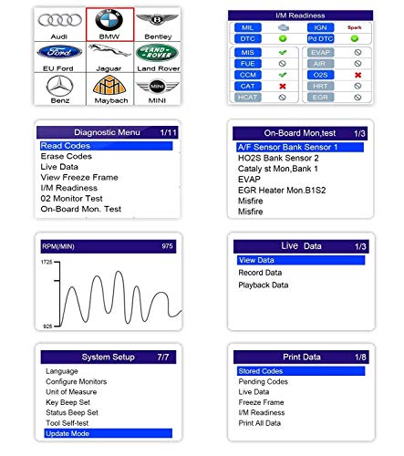 KZYEE KC401 OBDII Lector de Código OBD2 Auto Escáner Diagnóstico Dispositivo Code Scanner Reader ABS Leer y Claros Códigos CAN Bus J1850 VPW ISO 9141-2 J1850 PWM ISO 14230 KWP