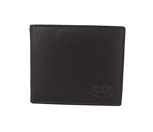 La Martina Cartera de cuero genuino para hombre, color Negro, talla Talla Unica