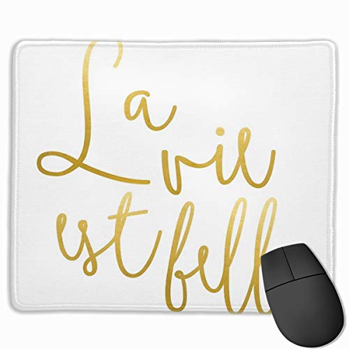 La Vie EST Belle Redbubble tipografía buyart Gaming Mouse Pad Antideslizante de Goma Alfombrilla de ratón para computadoras, Ordenadores de sobremesa, portátil Alfombrilla de ratón 9.8" x 11.8"