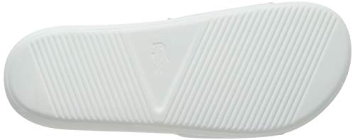 Lacoste Croco Slide 319 4 US CMA, Sandalias de Punta Descubierta para Hombre, Blanco (White/Green), 43 EU