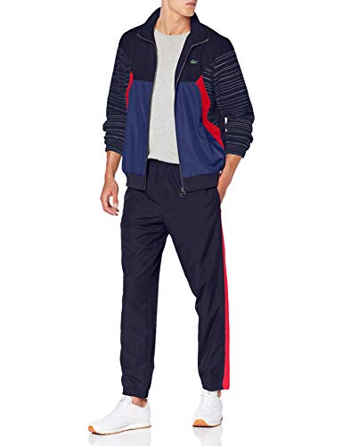 Lacoste Sport Wh8648 Conjunto ropa deportiva, Azul (Marine/Blanc/Océano/Rouge 3y7), Small (Talla del fabricante: 3) para Hombre