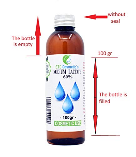 Lactato de sodio 60% (Sodium lactate 60%) - 100 gr - Uso Para jabones en barra, ayuda a producir una barra más dura que dura más | Un gran aditivo en formulaciones cosméticas.