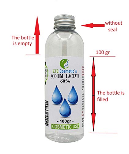 Lactato de sodio 60% (Sodium lactate 60%) - 100 gr - Uso Para jabones en barra, ayuda a producir una barra más dura que dura más | Un gran aditivo en formulaciones cosméticas.