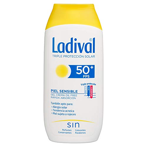 Ladival Pieles Sensibles o Alérgicas - Protección Solar en Gel Crema (Oil free de absorción rápida, FPS 50+), 200 ml