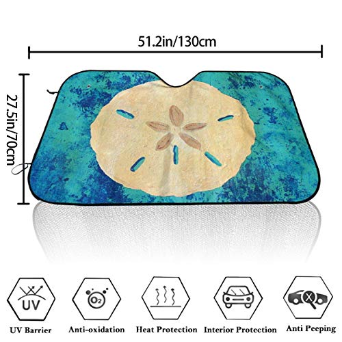 LBTD Sand Dollar en azul Gabriela Valencia parasol universal automotriz automotriz automotriz con ventosas protector UV para parabrisas compatible con todos los vehículos