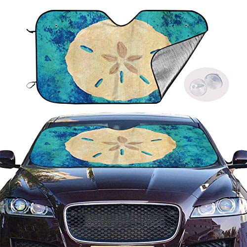 LBTD Sand Dollar en azul Gabriela Valencia parasol universal automotriz automotriz automotriz con ventosas protector UV para parabrisas compatible con todos los vehículos