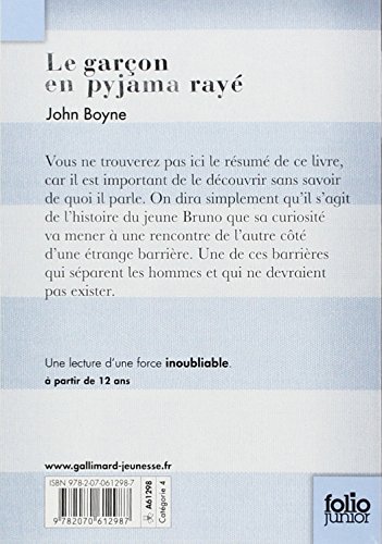 Le garçon en pyjama rayé - John Boyne (Folio Junior)