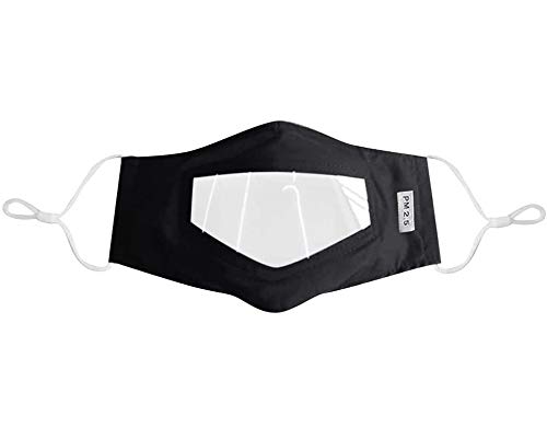 LEEYYO - Mascarillas faciales de protección, higiénicas, unisex, lavables, con goma ajustable y con ventana transparente para permitir ver la expresión facial a personas sordas-mudas