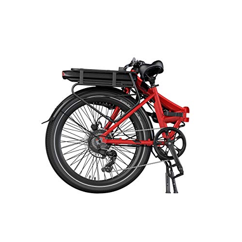 Legend Siena Bicicleta Eléctrica Plegable Urbana Smart eBike Ruedas de 24 Pulgadas, Frenos de Disco Hidráulicos, Batería 36V 10.4Ah Panasonic (374.4Wh), Rojo Strawberry