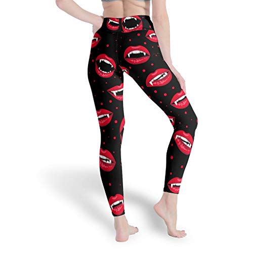 Leggings para mujer, sexy, Halloween, vampiro, color rojo, para exteriores, yoga, para mujer blanco XS