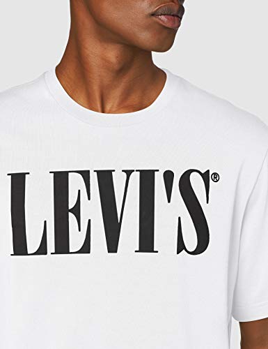 Levi's Relaxed Graphic tee Camiseta, Blanco (90's Serif Logo White 0026), XS para Hombre