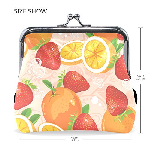 LIANCHENYI Love Oranges Strawberries Monedero Mini monedero para mujeres y niñas