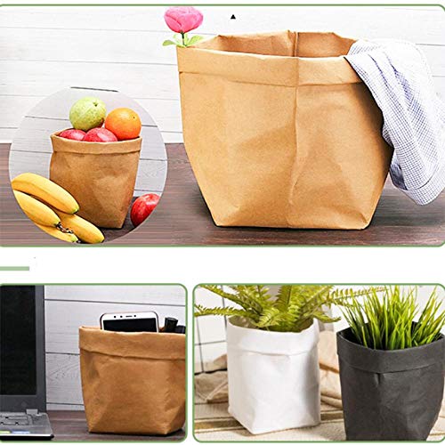 LIAOER Bolsa Almacenamiento, Bolsa Almacenamiento Cosméticos, Bolsa Almacenamiento Cosméticos Papel Kraft Lavable, Bolsa Cepillo Cosmético Gran Capacidad-Chocolate_pequeña