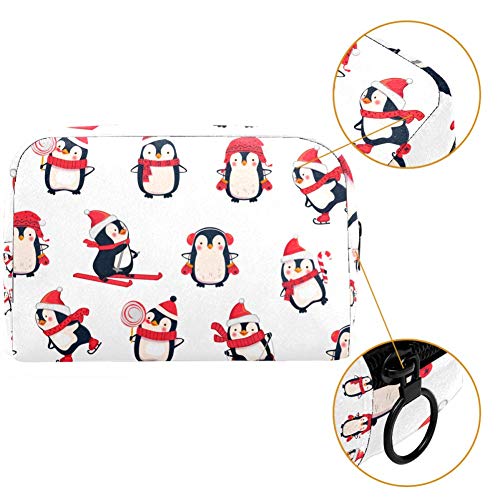 Lindo pingüino bolsa de maquillaje pequeña/neceser de cosméticos de viaje