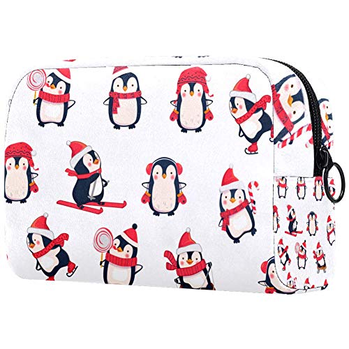 Lindo pingüino bolsa de maquillaje pequeña/neceser de cosméticos de viaje