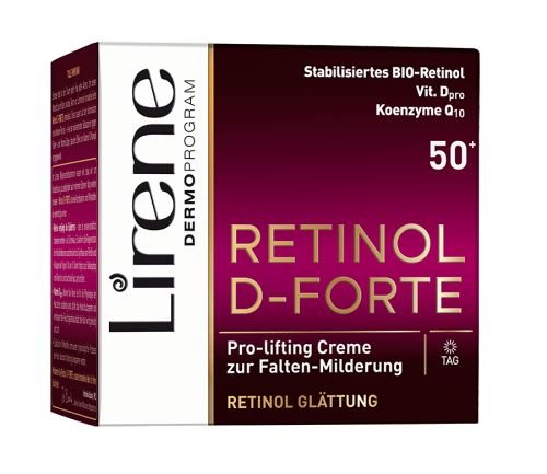 Lirene Retinol D-Forte Crema Pro-lifting para mitigación de arrugas 50+