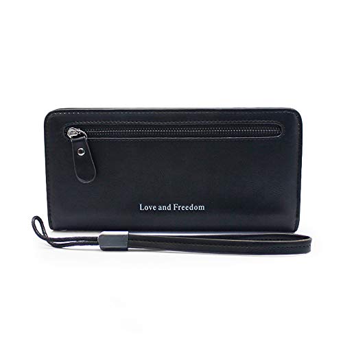 Lirener Monedero de Cuero Vintage Bifold Bolso de Embrague Titular de la Tarjeta de crédito Billetera Larga para Mujer, Cartera RFID illetera Gran Capacidad para Tarjetas Bolsillo con Cremallera