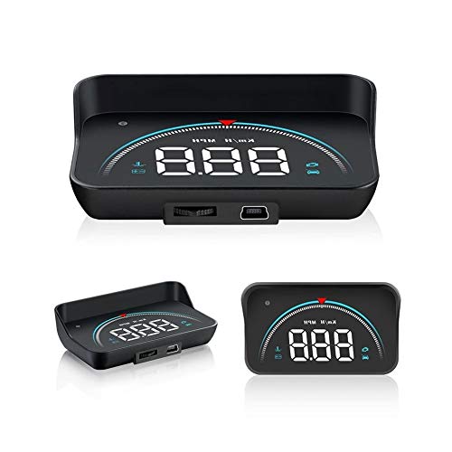 LLTT HUD Head Up Display Car-Styling Hud Pantalla De Exceso De Velocidad Advertencia Parabrisas del Proyector del Sistema De Alarma (Color Name : Black)