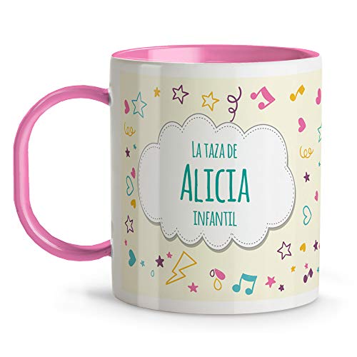 LolaPix Taza Unicornio Infantil niños y niñas Personalizada con Nombre. Vuelta al Cole. Plástico. Varios Diseños a Elegir