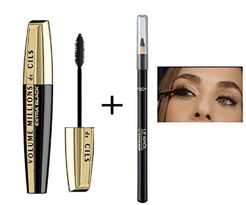 L'oréal Máscara Volume Million Lashes Extra Black 9,2 ml + Lápiz Le Khol 101 Midnight Black