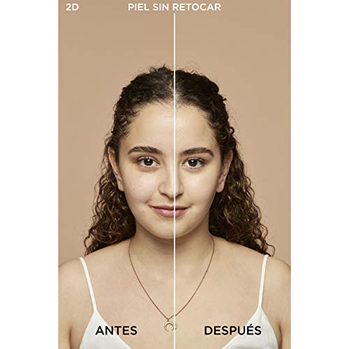 L'Oréal Paris Accord Parfait, Base de maquillaje acabado natural con ácido hialurónico, tono piel claro 2D, 30 ml