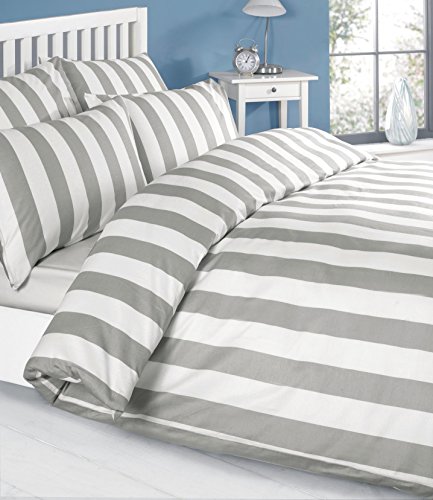 Louisiana Bedding Set y Juego Cubre Funda de Edredón Nórdico Gris y Blanco King