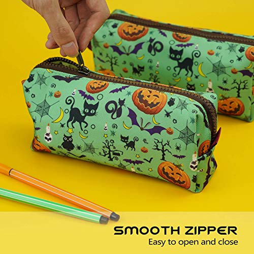 LParkin - Estuche para lápices de lona para Halloween, estuche de maquillaje