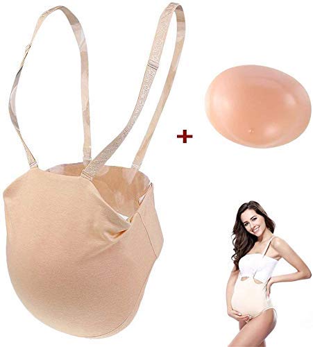 LSHUNYDE 100% de silicona artificial falso vientre embarazado de silicona suave realista Embarazo Jelly Belly para Crossdresser unisex cosplay, 7~8Mouths,2~4 bocas