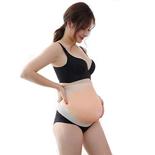 LSHUNYDE Falso Vientre de Embarazada/Silicona Suave Artificial Realista Y la Panza Bump con Velcro Ajustable Cinturón, Twins8Months,3 Meses