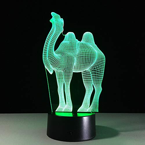 Luces Neon Pared Camel 3D Light Led Lamp Night Light Motion 7 Cambios de Color 3D LED Lights Regalo de cumpleaños Navidad