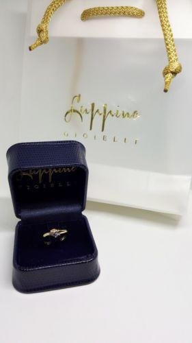 Luppino joyas srls anillo mujer de oro amarillo 18 kt 750 con zafiro 0,30 ct y diamantes 0,02 ct precio super anillos Low Cost Made in Italy