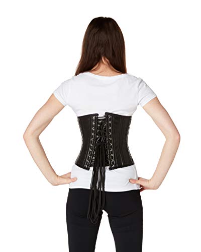 luvsecretlingerie Mujer 26 Acero Steampunk gótico Waist Trainer algodón Corsé de Underbust Cintura Waist Cincher Shaper Bustier #8079-L