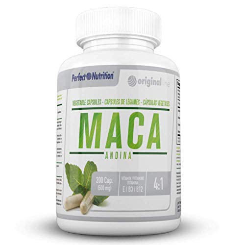 Maca Andina capsulas con vitaminas B12 E B3 pastillas natural suplemento vegano Mejora tu estado de ánimo potenciador de energía masculino/femenino Tratamiento para 3 meses