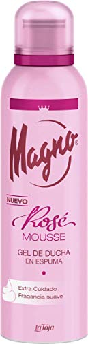 Magno - Gel de Ducha en Espuma Rosé - Con aceite de Almendra - Textura Mousse - 200ml