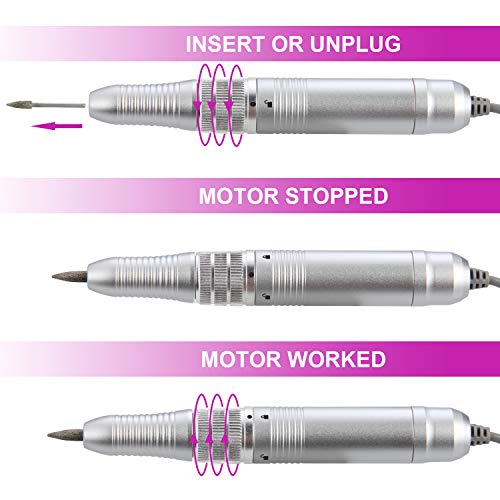 Manicura Eléctrica, Cadrim Máquina de Manicura de 30000RPM Máquina de Manicura de Uñas Lijadora Eléctrica Máquina de Lijado de Pedicura con 6 Puntas de Lijado Recargables para Salón, Festival,Regalos