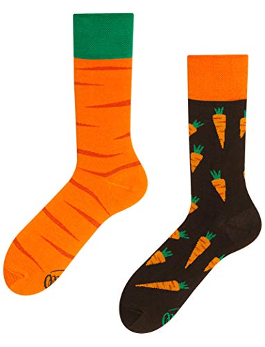 Many Mornings Garden Carrot Calcetines multicolores con zanahorias, verduras, vitaminas, salud (39-42)