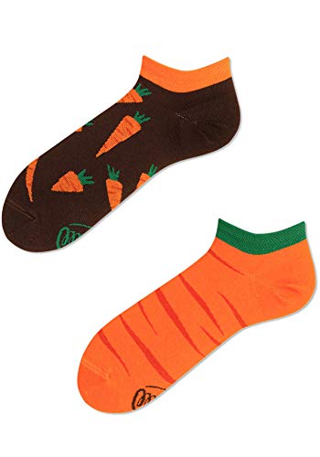 Many Mornings Garden Carrot Low Calcetines cortos divertidos con zanahorias, verduras, vitaminas, salud (39-42)