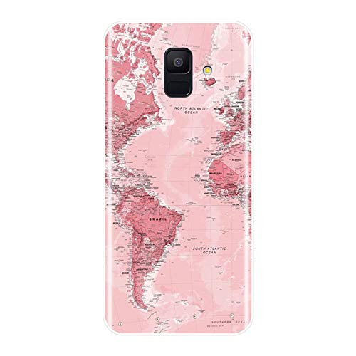 Mapa del Mundo de la contraportada para Samsung Galaxy A3 A5 A6 A7 2016 2017 2018 A8 Caja Suave del silicón para Samsung A6 A8 Plus 2018 Caja del teléfono,para A8 Plus,número 4