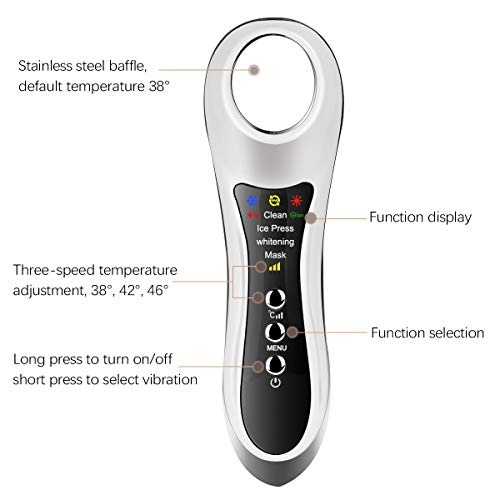 Máquina blanqueadora de la piel, dispositivo de tonificación facial antienvejecimiento de vibración RF caliente y frío, reductor de arrugas, elimina la limpieza de la piel edema y reduce los poros