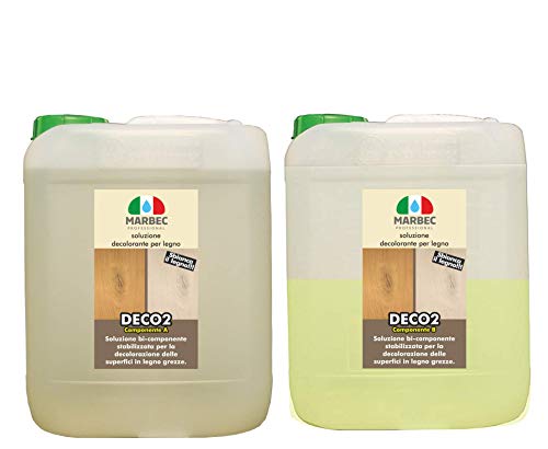 Marbec – Deco 2 5 L + 2,5lt | Solutions decolorante bi-matière pour bois