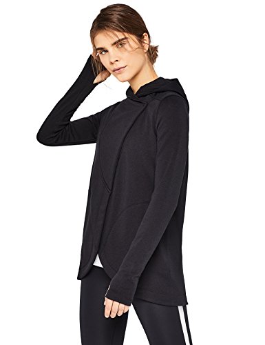 Marca Amazon - AURIQUE Sudadera Cruzada con Capucha Mujer, Negro (Black), 38, Label:S