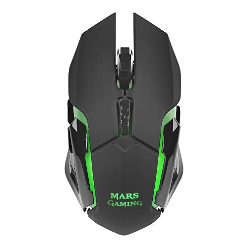 Mars gaming MMW, Ratón Gaming Inalámbrico, LED Óptico 3200DPI, RGB Flow, Negro