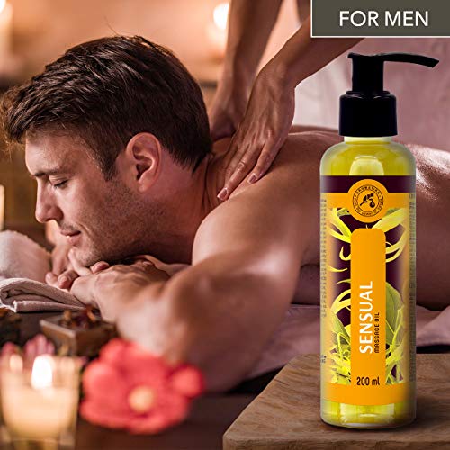 Masaje Sensual 200ml - 100% Natural Ylang Ylang Aceite y Jojoba Aceite para Masaje Erótico - Maravilloso Olor - Cosméticos Naturales - Aceite para Masaje Sensible