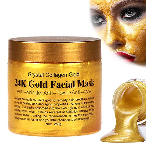 Mascarilla Exfoliante Facial y Limpiadoras, Sinicyder Mascarilla Puntos Negros, 24k Gold Facial Mask, Blackhead Remover Mask, Minimiza los Poros, Reduce las Arrugas y da una ez Radiante, 250 g